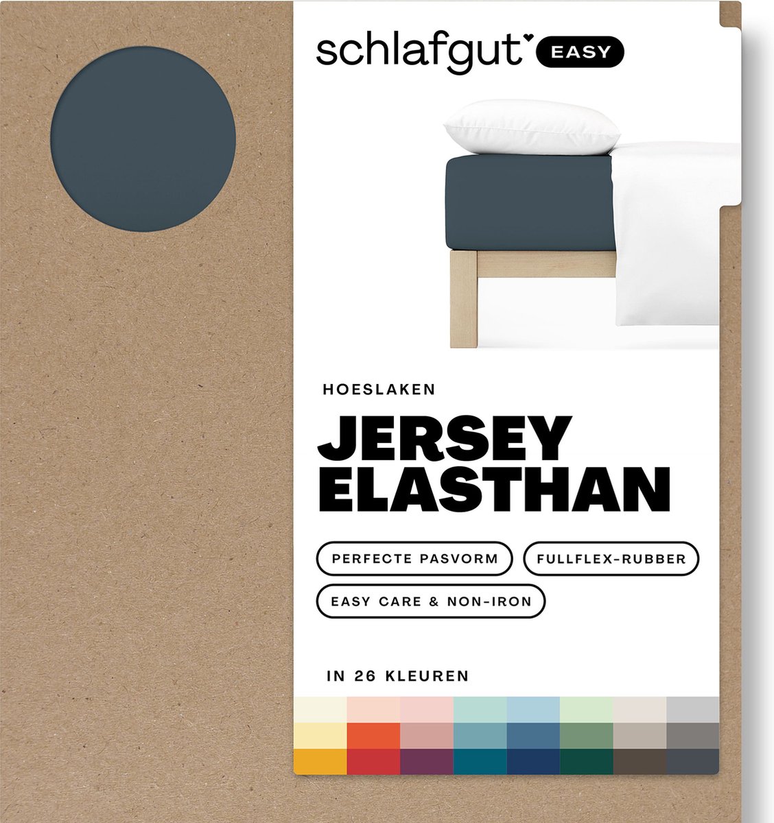 Schlafgut Easy Jersey Elasthan Hoeslaken L 140x200 160x220 556 Grey Deep