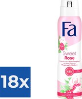 Fa Deospray Sweet Rose 150 ml - Pack économique 18 pièces