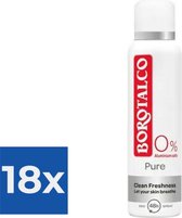 Borotalco Deospray - Pure Clean Freshness 150 ml - Voordeelverpakking 18 stuks