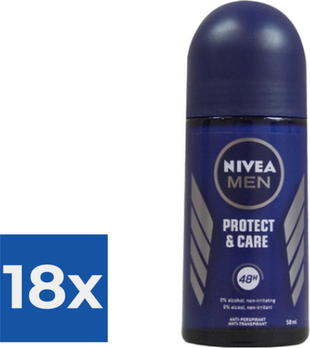 Goedkoopste Nivea Deo Roll-on Men - Protect & Care - 50ml - Voordeelverpakking 18 stuks