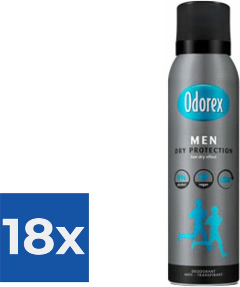 Goedkoopste Odorex Deospray Men - Dry Protection 150 ml - Voordeelverpakking 18 stuks