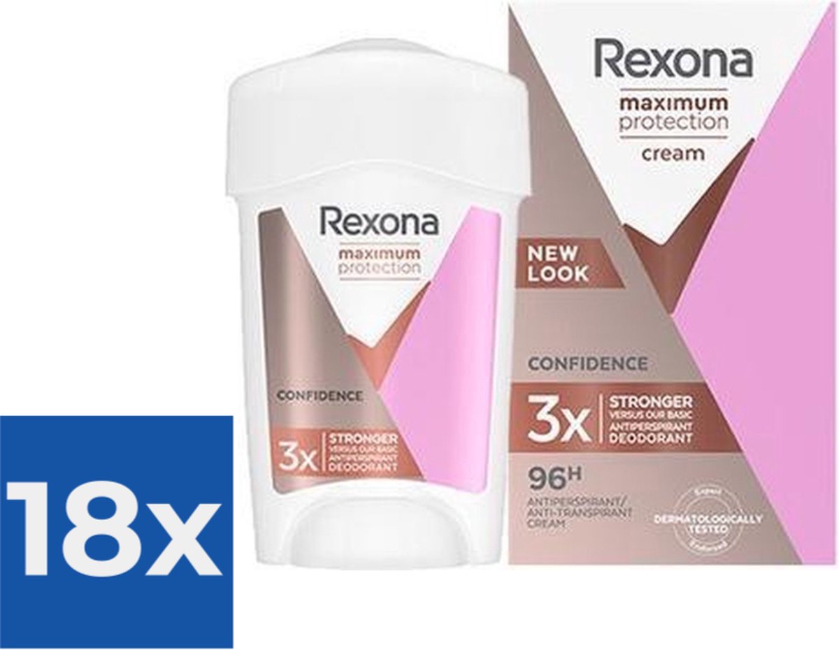 Goedkoopste Rexona Women Maximum Protection Confidence Anti-transpirant Stick - 45 ml - Voordeelverpakking 18 stuks