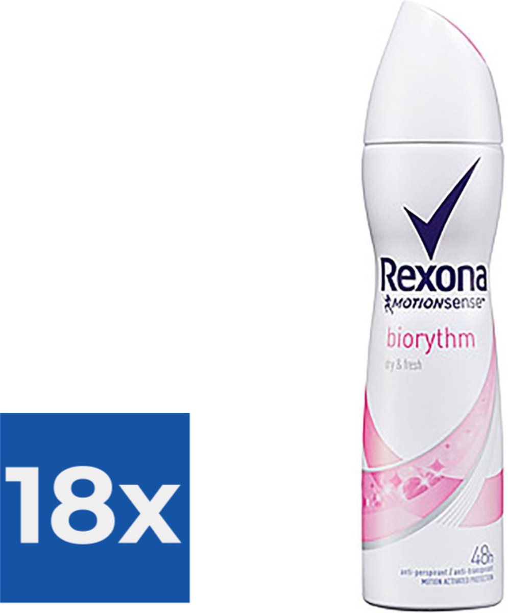 Goedkoopste Rexona Deospray Bio Rhythm - - Voordeelverpakking 18 stuks