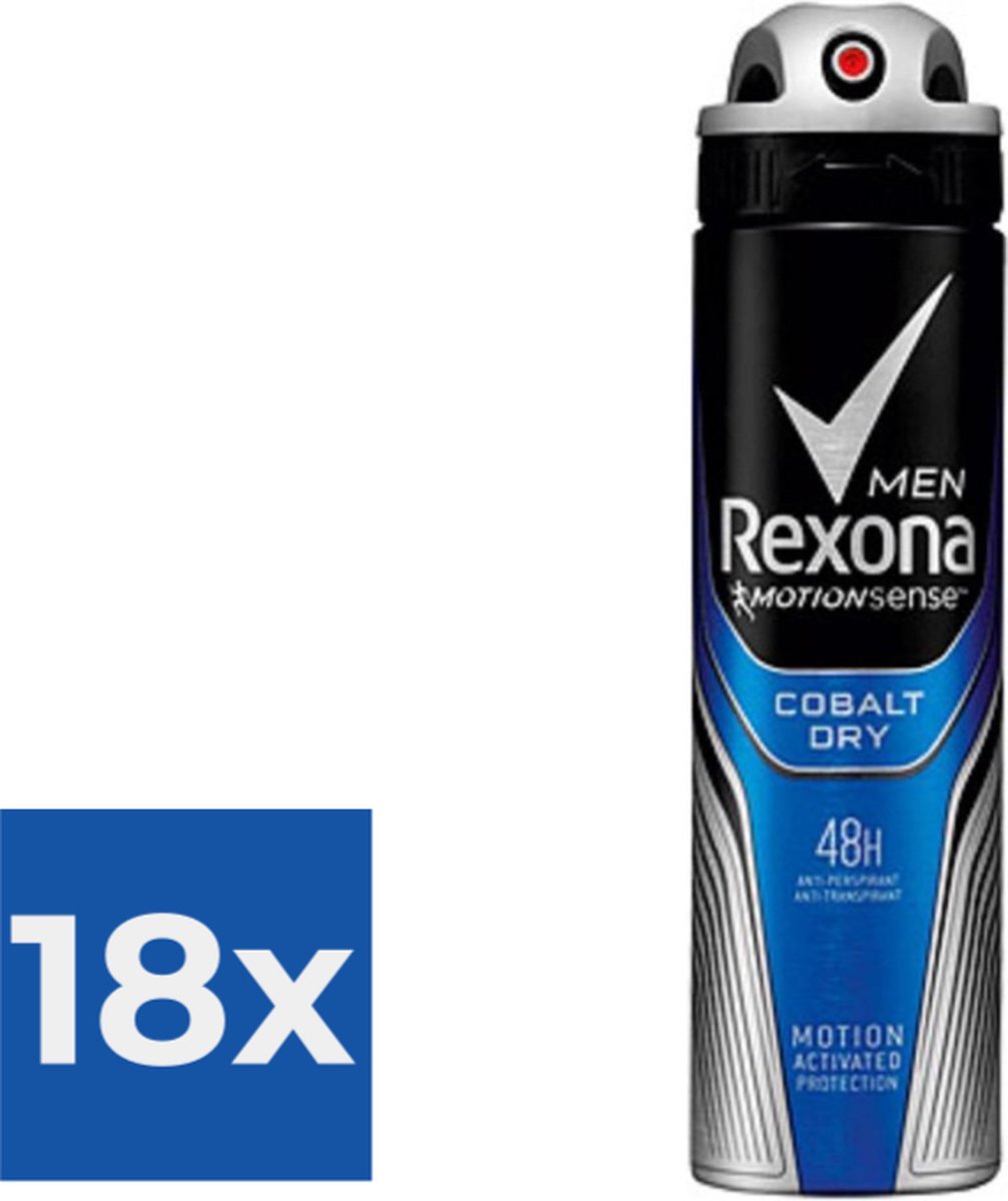 Goedkoopste Rexona Men Dry Cobalt - 150 ml - Deodorant - Voordeelverpakking 18 stuks