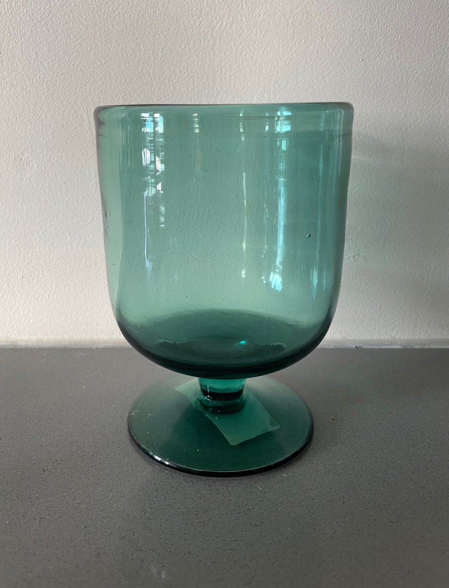 Cote Table Agosta water/wijnglas (set van 6 stuks) op voet, turquoise/groen