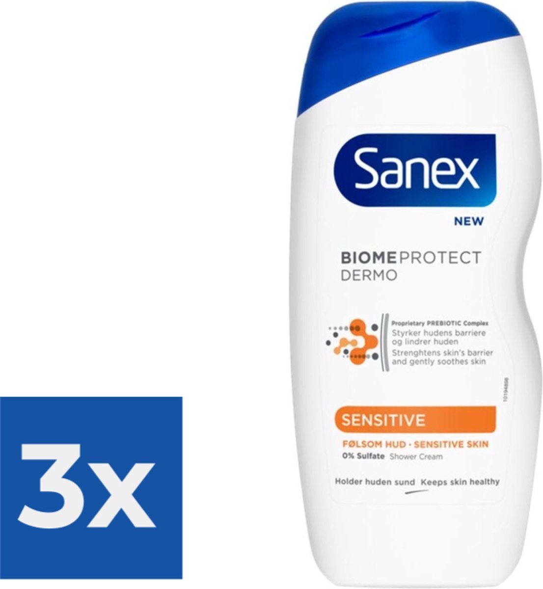 Sanex Douchegel Dermo Sensitive 250 ml - Voordeelverpakking 3 stuks