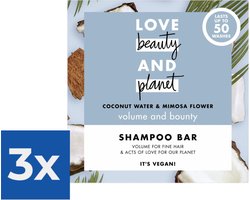 Love Beauty and Planet Shampoo Bar Coconut Water & Mimosa Flower - 90 gram - Voordeelverpakking 3 stuks