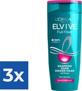 L’Oréal Paris Elvive Full Fiber Shampoo - 250 ml - Voordeelverpakking 3 stuks