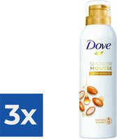 Dove Argan Oil - 200 ml - Shower Foam - Voordeelverpakking 3 stuks