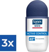 Sanex Deo Roll-on Men - Dermo Active Control 50ml - Voordeelverpakking 3 stuks