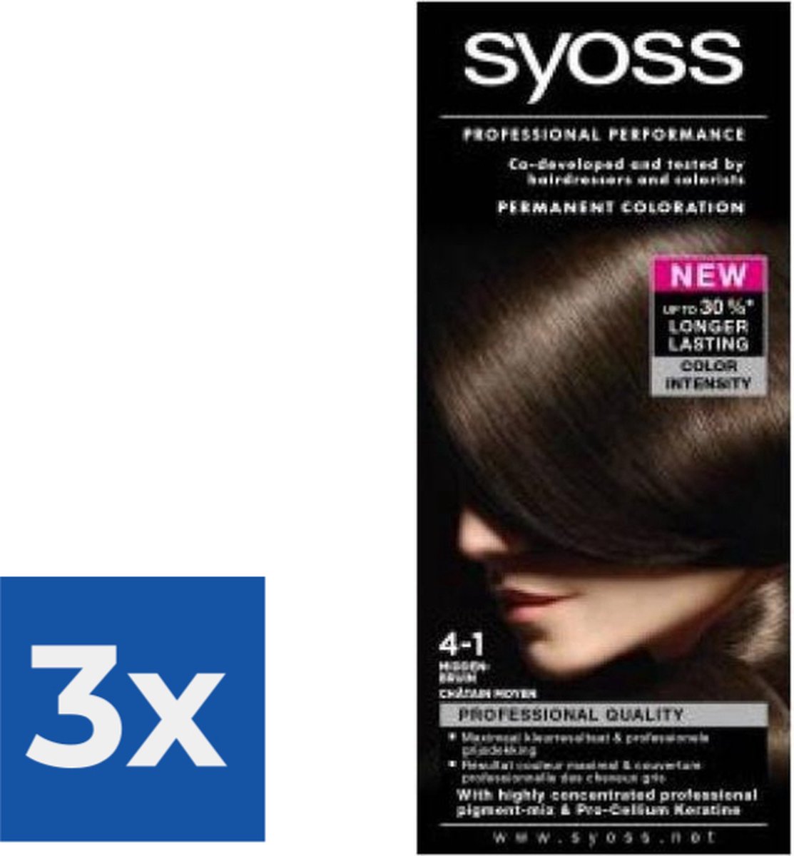 Syoss Color baseline 4-1 Middenbruin - 1 stuk - Voordeelverpakking 3 stuks