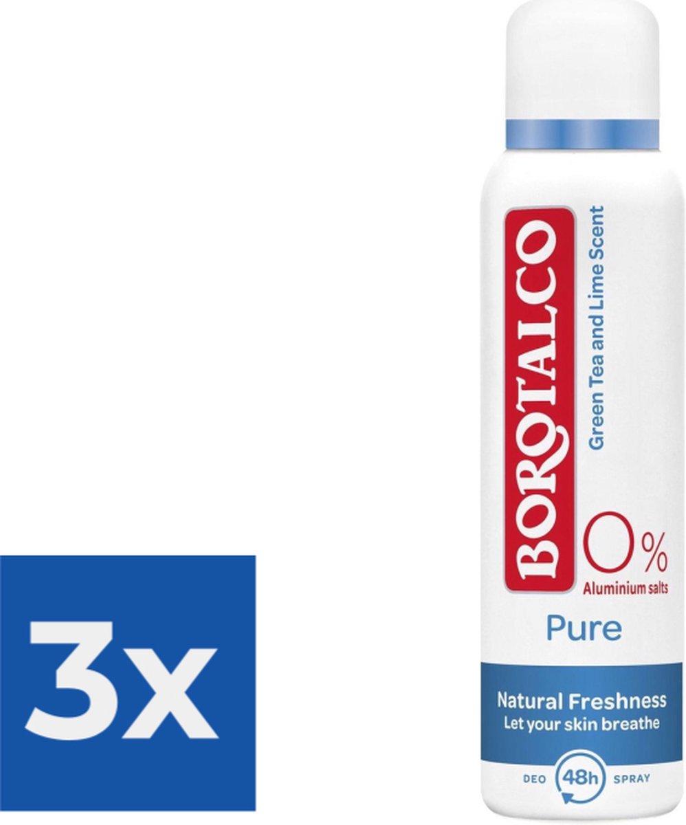 Borotalco Deospray Pure Natural Freshness 150ML - Voordeelverpakking 3 stuks
