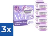 Gillette Venus Comfortglide Breeze Scheermesjes Voor Vrouwen - 8 Navulmesjes - Voordeelverpakking 3 stuks