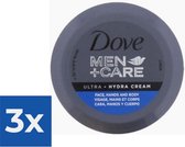 Dove Body Cream - Men Ultra Hydra Cream Face - Pack économique 3 pièces