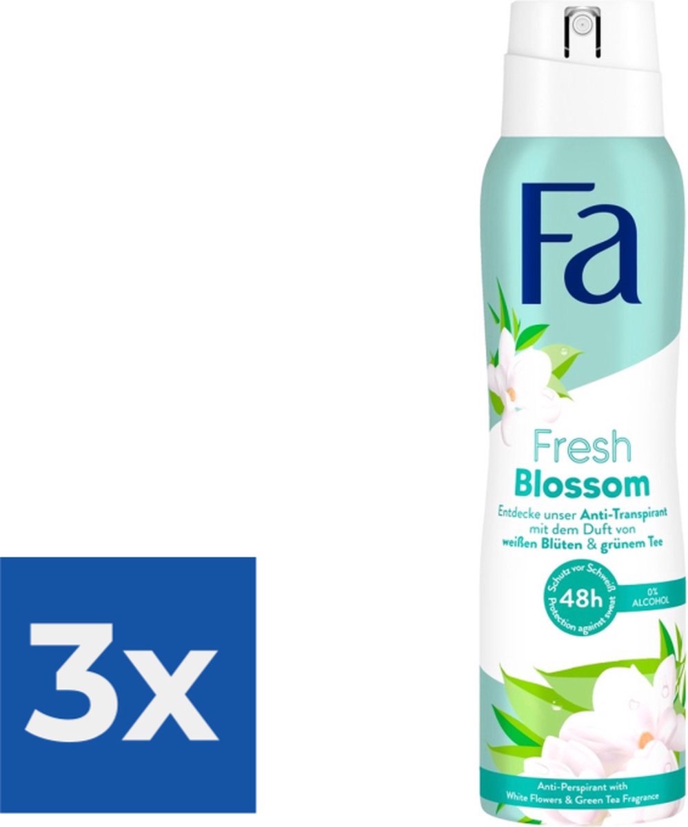 Goedkoopste Fa Deodorant Fresh Blossom 150ML - Voordeelverpakking 3 stuks