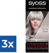 SYOSS Color baseline 10-15 Titanium haarverf - 1 stuk - Voordeelverpakking 3 stuks
