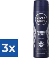 Nivea Men Deodorant Spray Protect & Care 150 ml - Voordeelverpakking 3 stuks