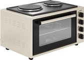 Wiggo WMO-E4562H(C) - Vrijstaande oven met kookplaat 2000W - 45 liter - Creme