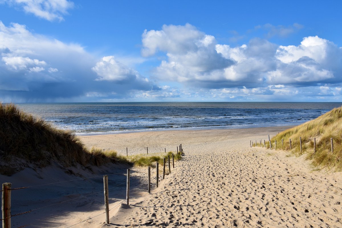 Texelphotos.nl - Foto afdruk op canvas - Texel zonsondergang en spiegeling - Duin - Strand - Zee - Zonsondergang - Canvas doek – Wanddecoratie - Canvas schilderij – Natuur - Landschap - 45 x 30 cm.