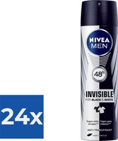 NIVEA MEN Invisible Black & White Power Spray 150ml - Voordeelverpakking 24 stuks