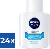 NIVEA MEN Sensitive Cool Aftershave Balsem - Aftershave - 100 ml - Voordeelverpakking 24 stuks