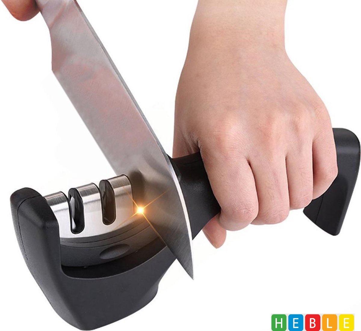 *** Messenslijper - Zwart - Anti slip - 3 Standen - Ergonomisch - van Heble® ***