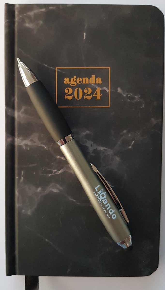 Agenda annuel 2024, Agenda annuel imprimé fantaisie bleu avec couverture  rigide et