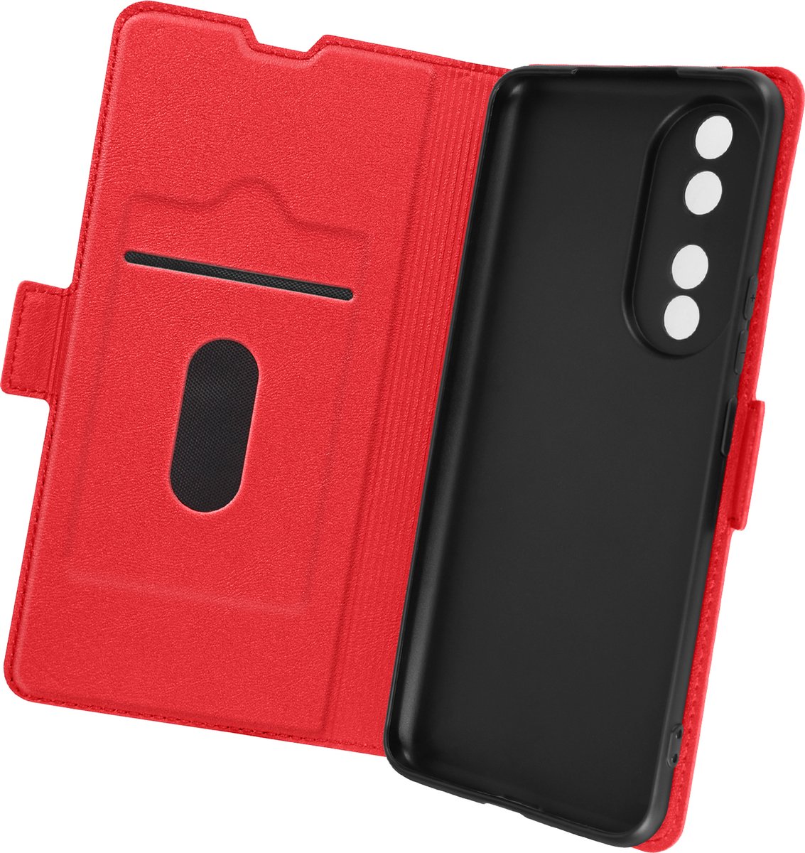 Avizar Foliohoes Geschikt voor Honor 90 Portemonnee Slim kaarthoesje, Rood