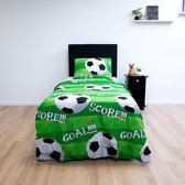Decoware® kinder dekbedovertrek - Voetbal - Goal - 140x220 + 60x70 cm