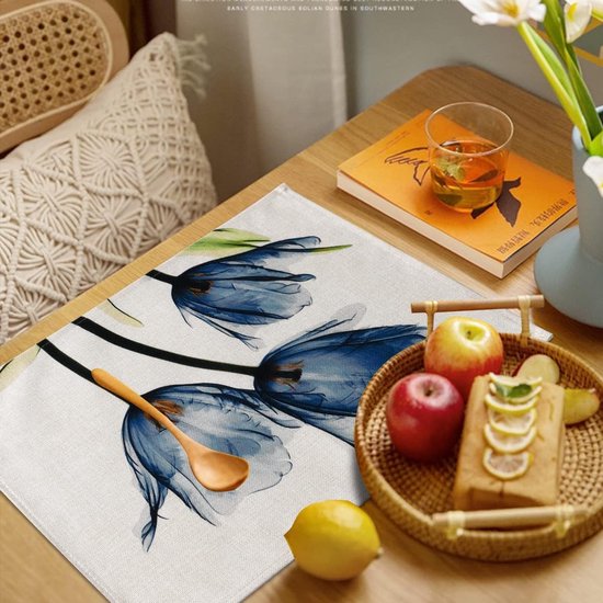 Lumaca Set van 6 Wasbare Placemats, Ontbijtplacemats van 70% PVC en 30% Polyester, Makkelijk Schoon te Maken, Antislip, Hittebestendig, voor de Keukentafel, Beige