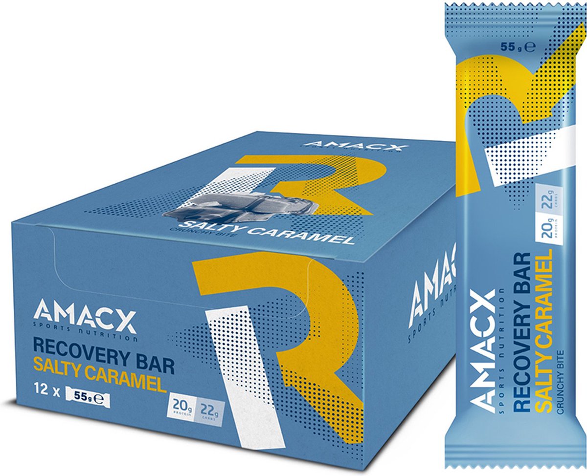Goedkoopste Amacx Recovery Bar - Proteine Repen - Eiwitrepen- Eiwitreep - Salty Caramel - 12 pack