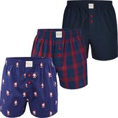 Phil & Co Heren Wijde Boxershorts Kerst Multipack 3-Pack - Maat M