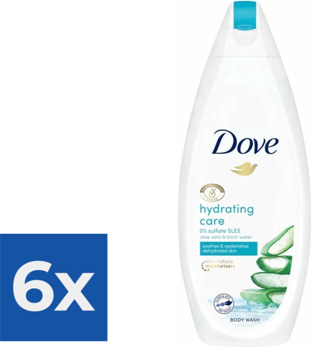 Dove Hydrating Care Douchegel 225 ml Voordeelverpakking 6 stuks