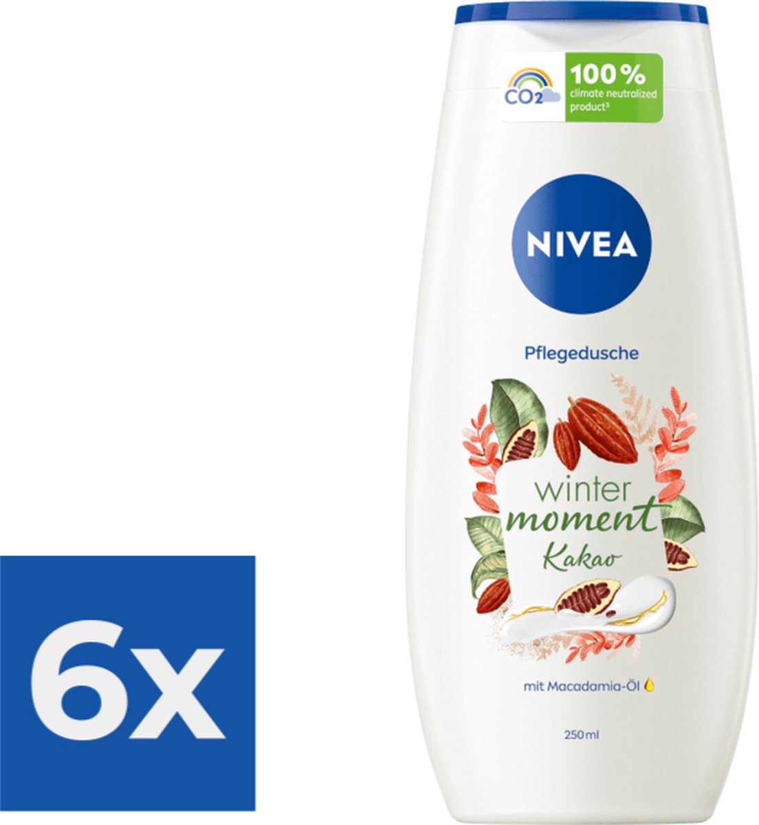 Goedkoopste Nivea Douchegel  Winter Moment Cacao 250 ml - Voordeelverpakking 6 stuks