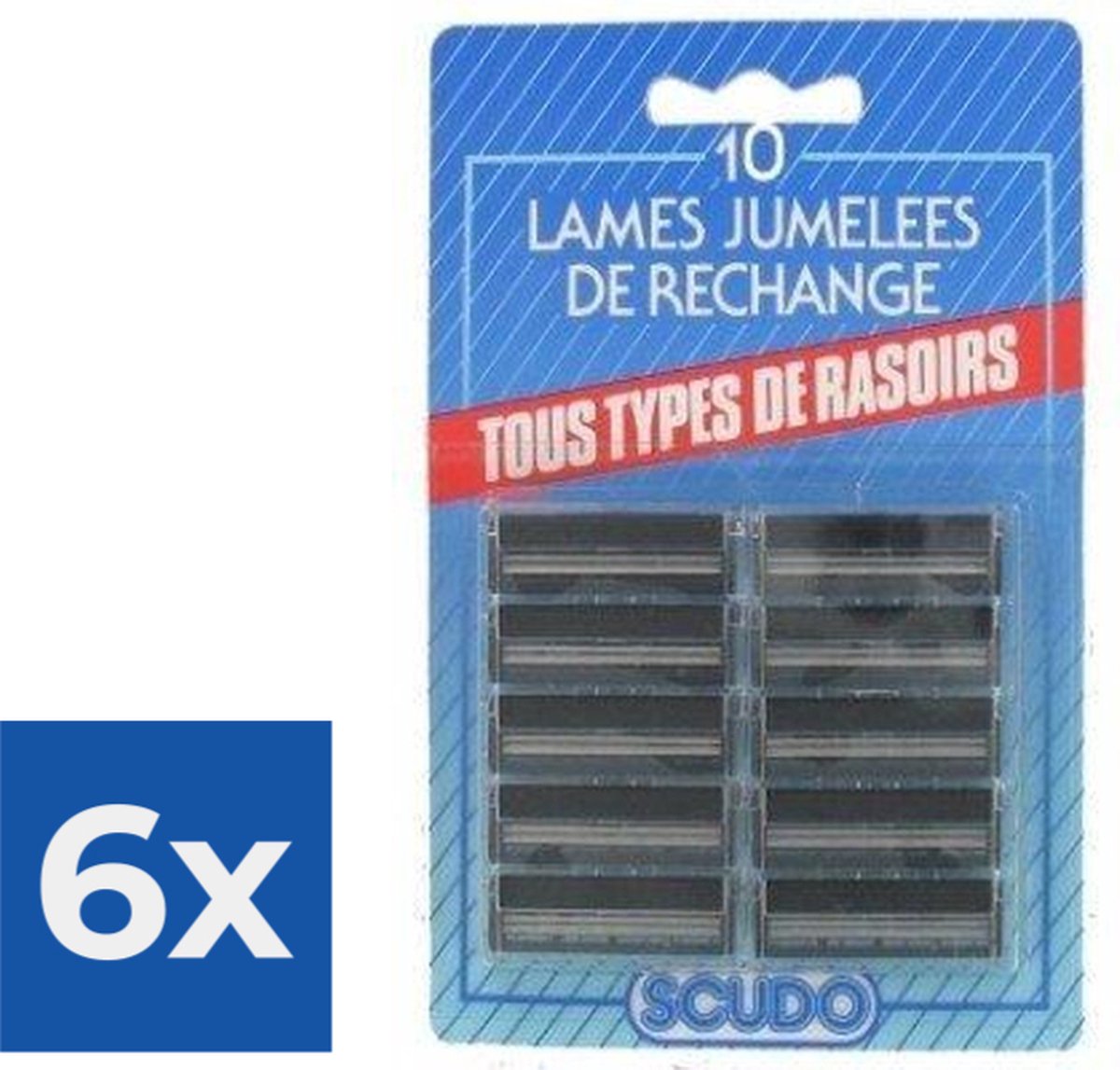 Scudo Scheermesjes - Blister 1x10 - Alternatief voor de Gillette G2 mesjes en de Gillette Contour mesjes - Voordeelverpakking 6 stuks