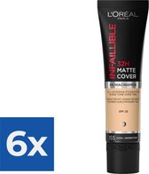 L'Oréal Paris - Infaillible 32H Matte Cover Foundation - 155 - Foundation met een volledige dekking en een matte finish - 30ML - Voordeelverpakking 6 stuks