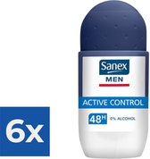 Sanex Deo Roll-on Men - Dermo Active Control 50ml - Voordeelverpakking 6 stuks