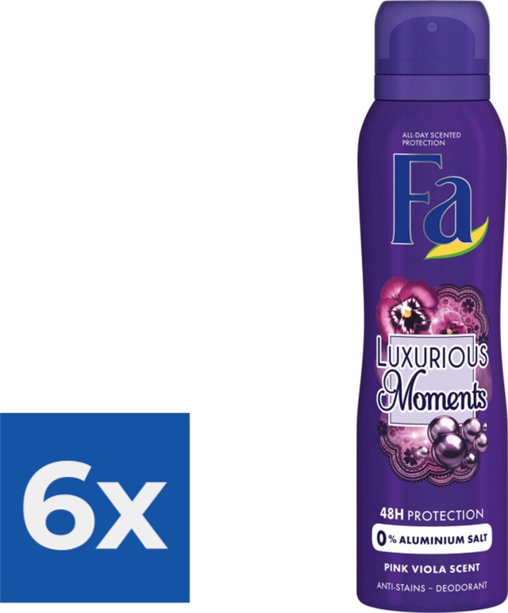 Goedkoopste Fa Luxurious Moments Deodorant Spray 150ml - Voordeelverpakking 6 stuks