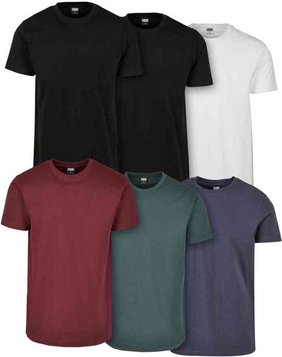 Urban Classics - Basic 6-Pack Heren T-shirt - Multicolours