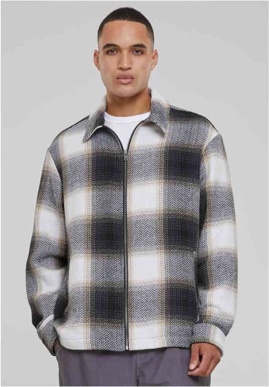 Urban Classics - Zipped Shirt Jacket Longsleeve shirt - 5XL - Beige/Zwart