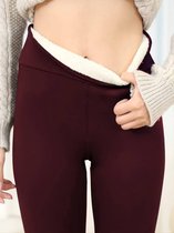 Livano Winter Panty - Warme panty - Fleece Panty - Thermo Panty - Legging - Stretch - Dames Kleding - Rood - Maat M