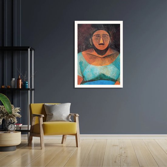 Poster Picasso Boerin 1908 Rechthoek Verticaal Met Lijst CM) - Lijst - Wanddecoratie - Posters