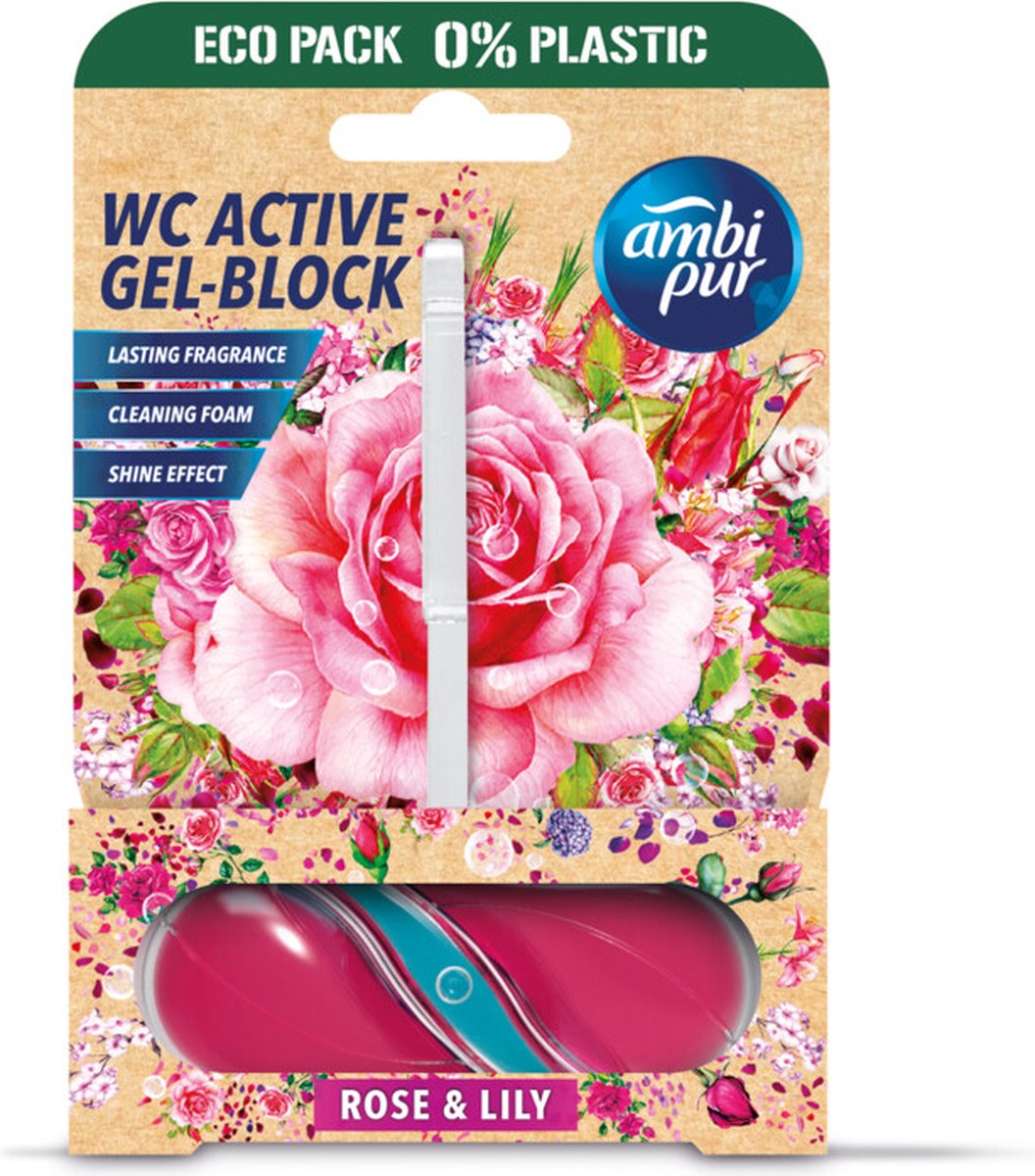 Ambi Pur - Toiletblok Roos & Lelie - 8 x 1 stuk - Voordeelverpakking