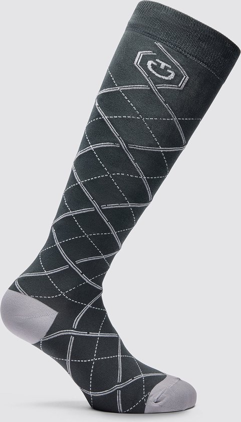 Chaussettes d'équitation Cavalleria Toscana CT ArGyle II grises