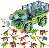 Nince Dinosaurus Transport Truck - Speelgoed Auto - Kinderspeelgoed - Met 12 Dinosaurussen
