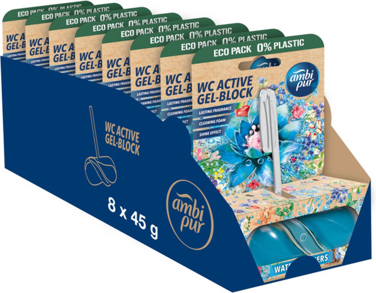 Ambi Pur Toiletblok Water & Bloemen - 8 x - Voordeelverpakking