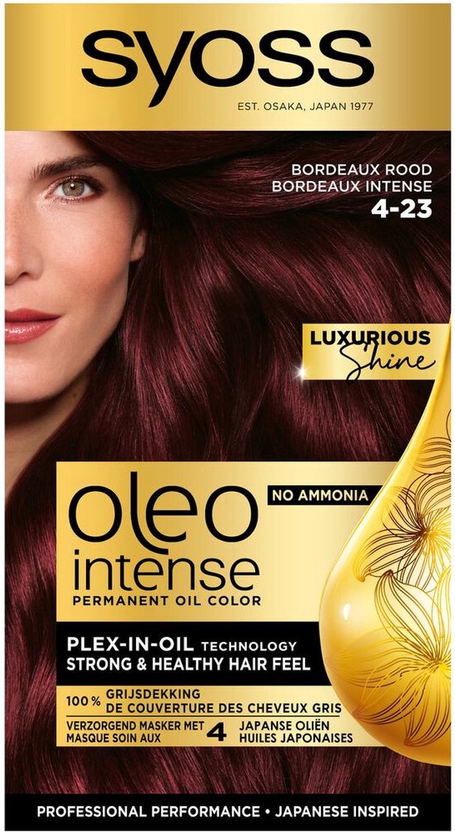 Syoss Oleo Intense - Haarverf - 4-23 - Bordeaux Rood - 115ml x 12