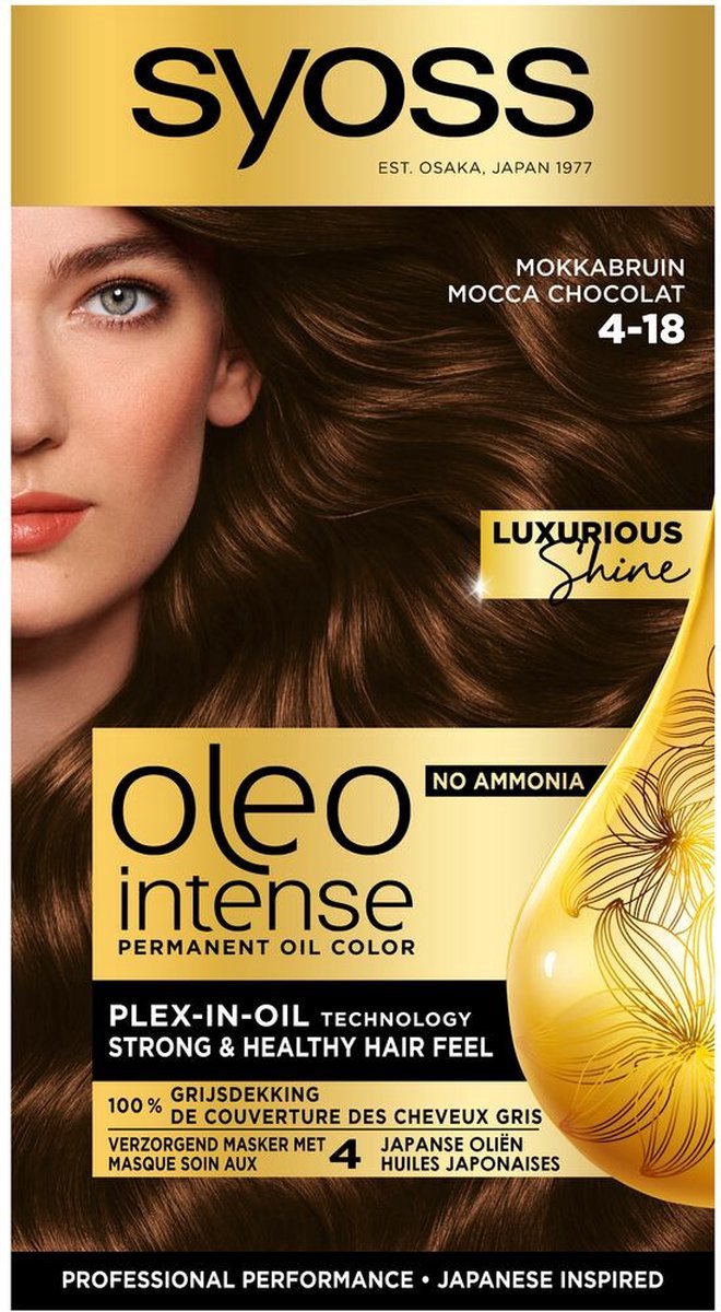 Syoss Oleo Intense - Haarverf - 4-18 - Mokka Bruin - 115ml x 12
