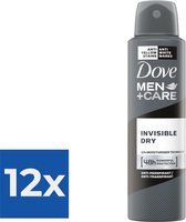 Dove Deodorant Deospray Men + Care Invisible Dry 150 mL - Voordeelverpakking 12 stuks
