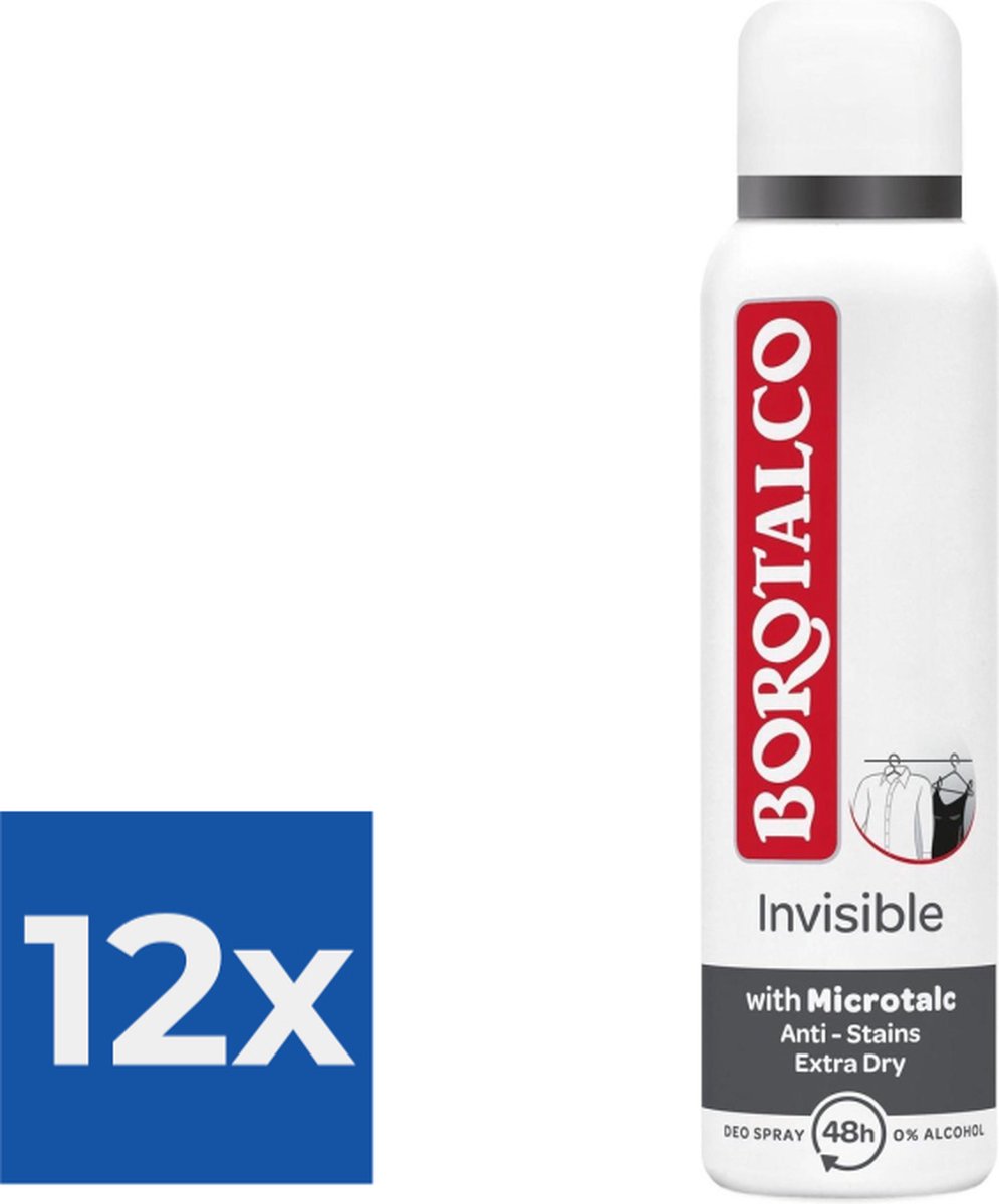 Borotalco Invisible spray - Voordeelverpakking 12 stuks